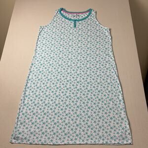 Coral Bay White with Blue Starfish Sleeveless Nightshirt Womens 2X